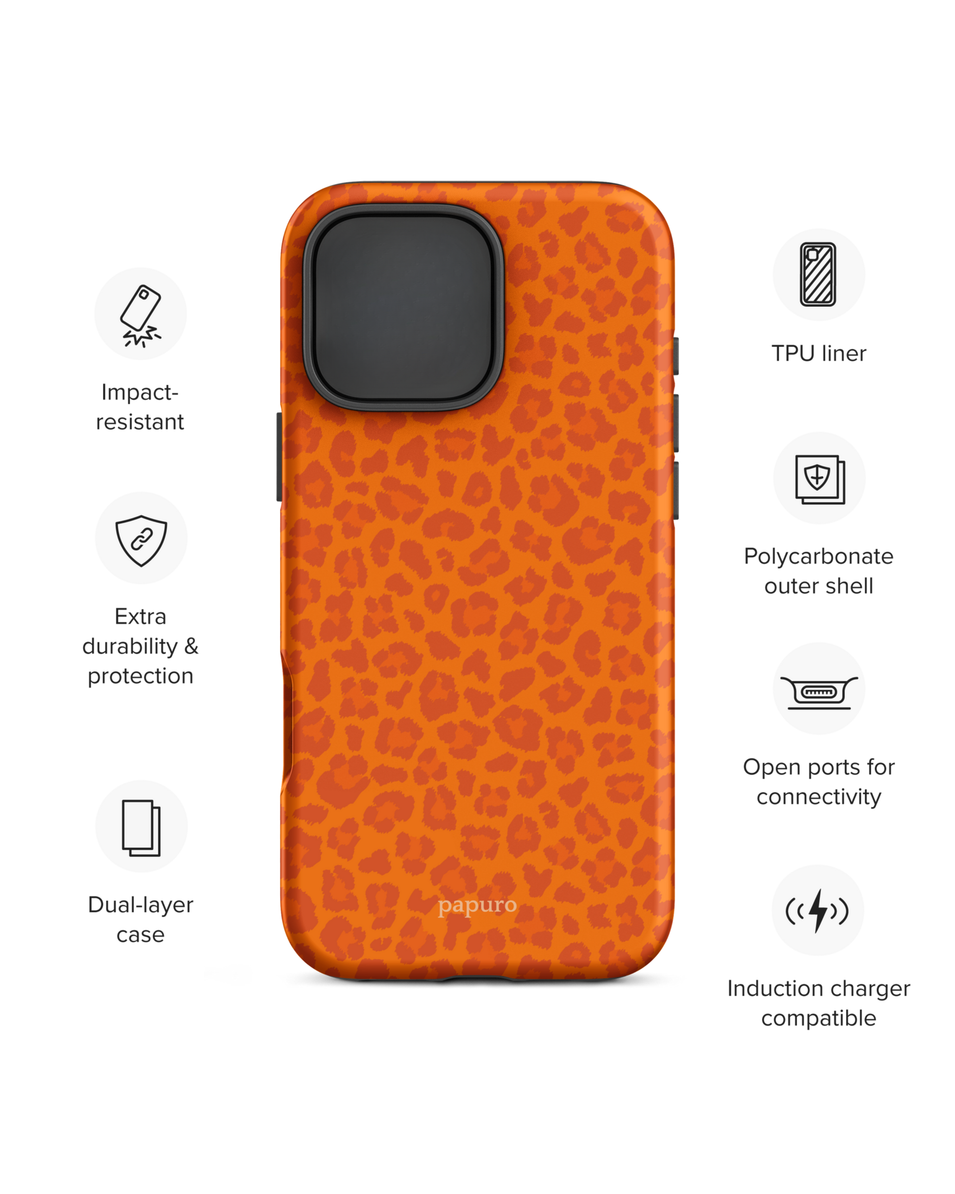 Cheetah Orange iPhone Case