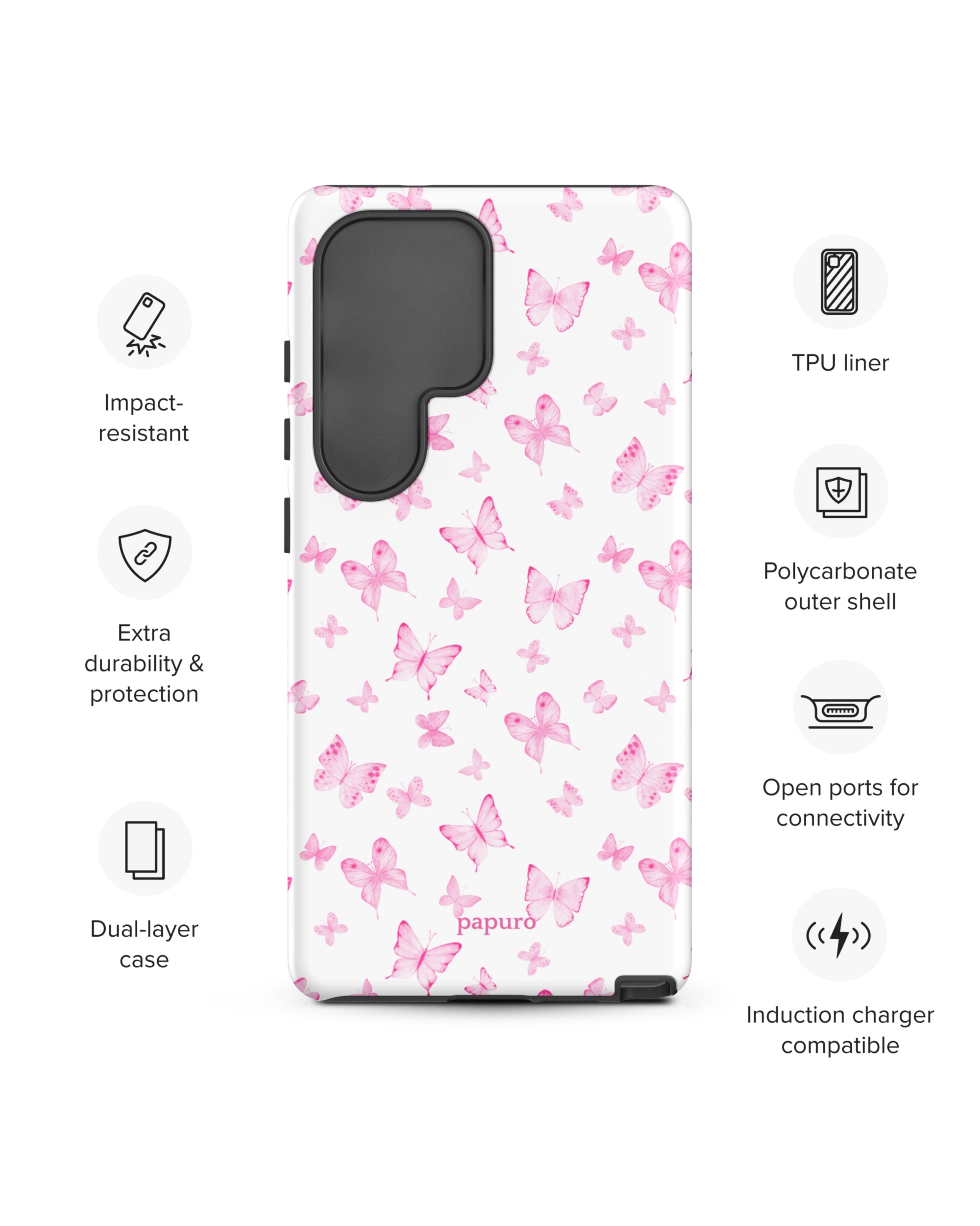 Pink Butterflies Samsung Phone Case