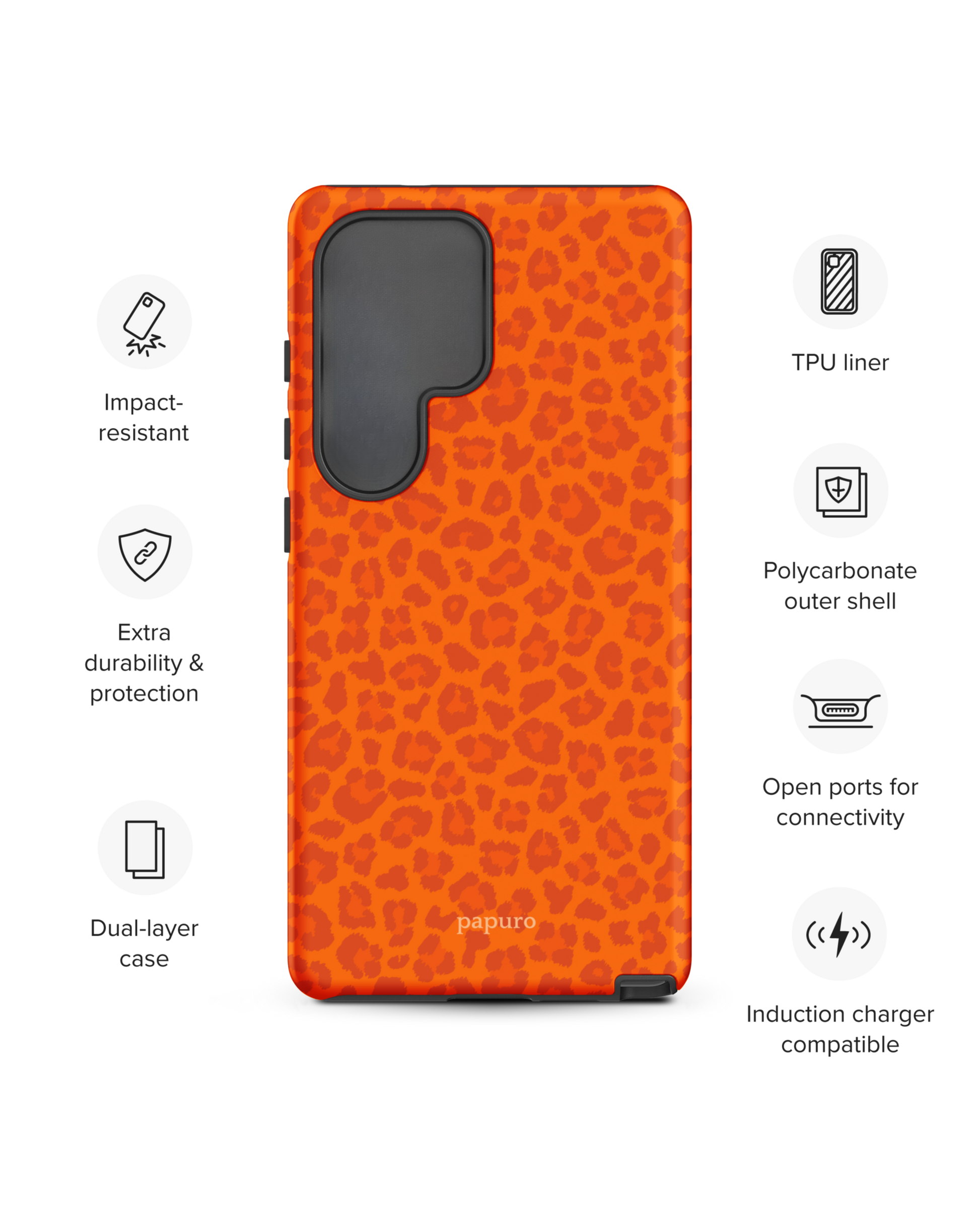 Cheetah Orange Samsung Phone Case