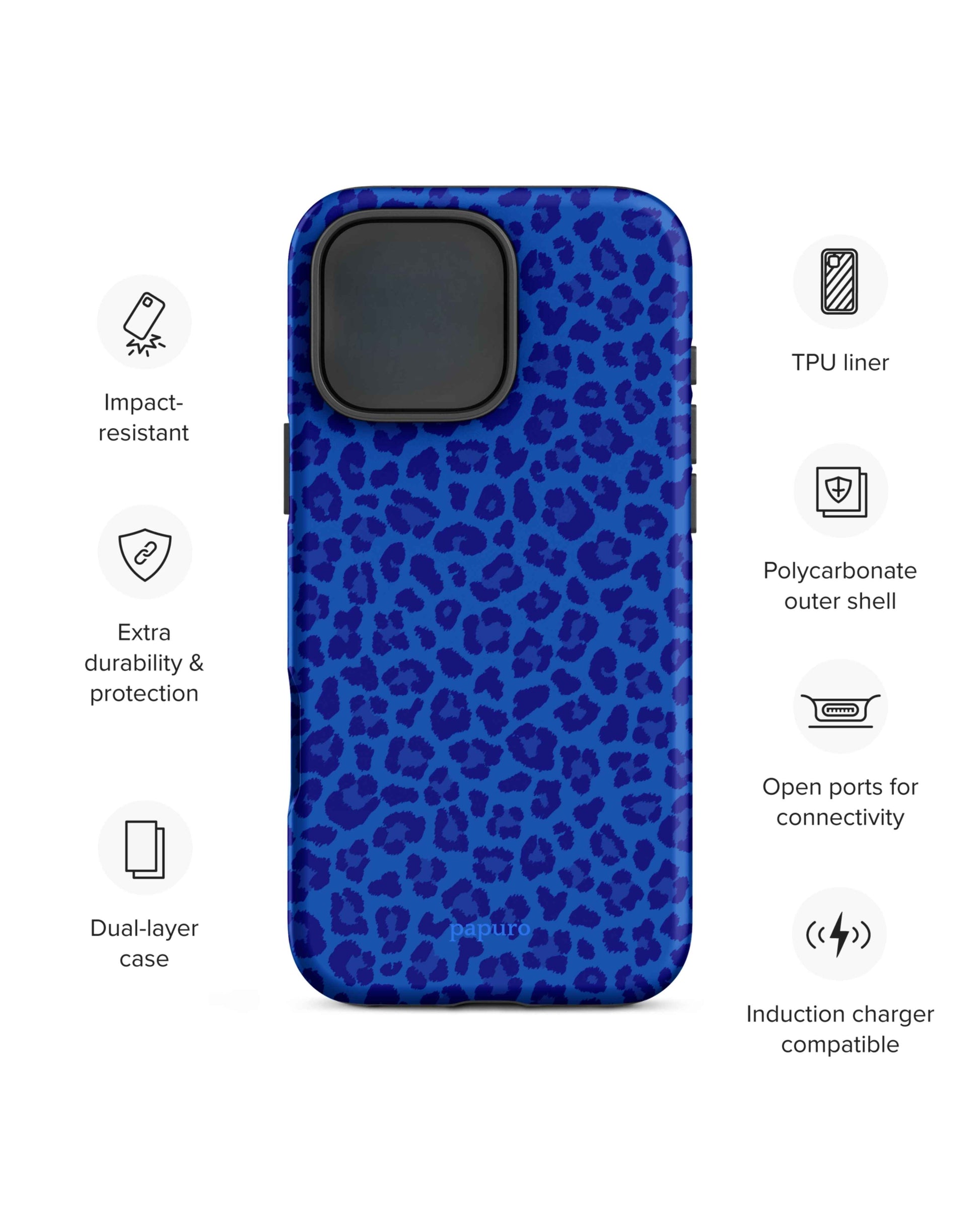 Cheetah Blue iPhone Case