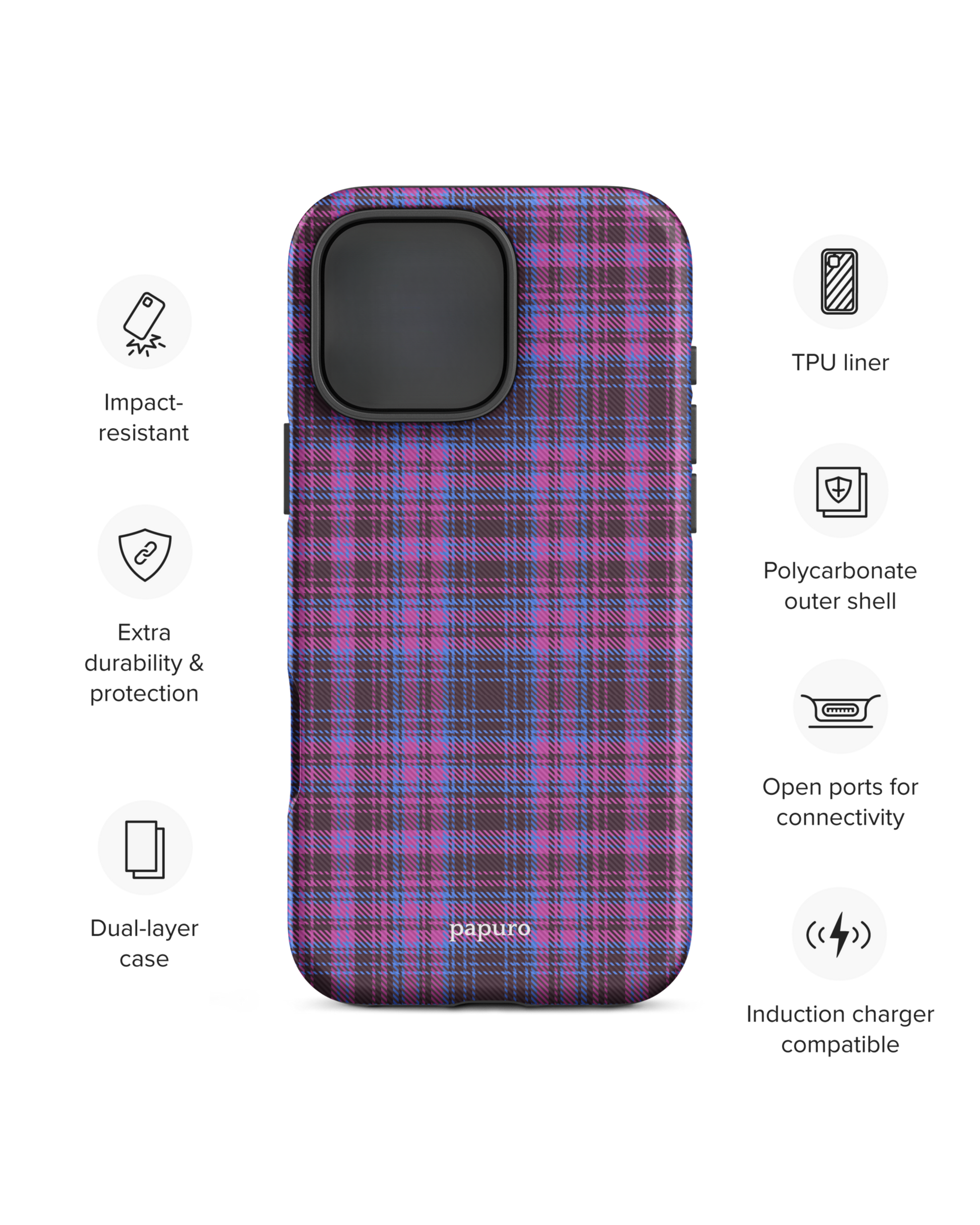 Purple Plaid iPhone Case