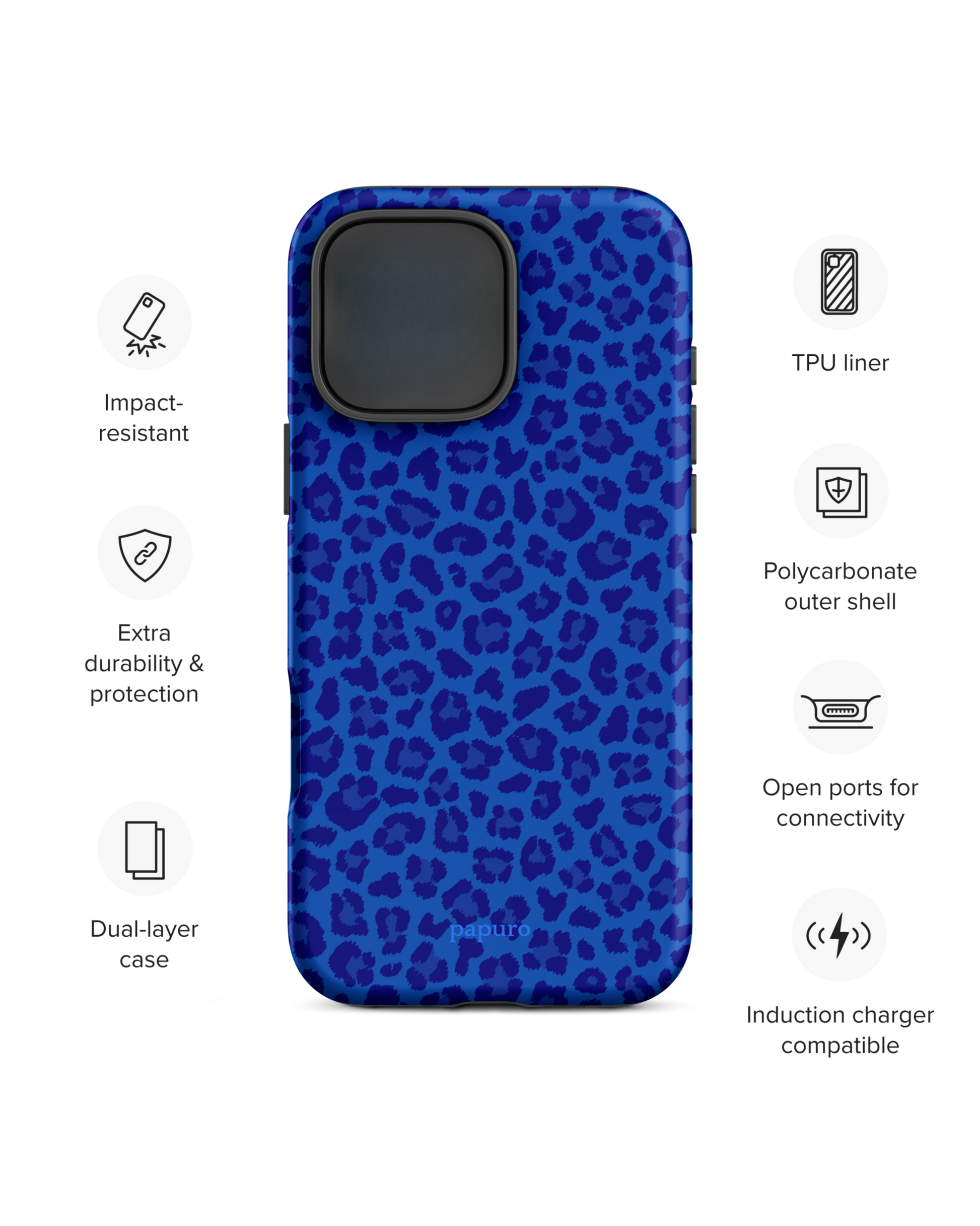 Cheetah Blue iPhone Case