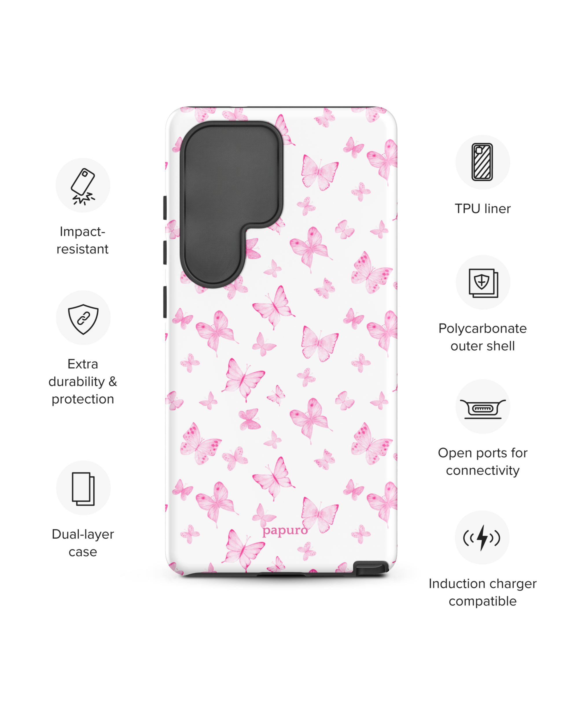 Pink Butterflies Samsung Phone Case