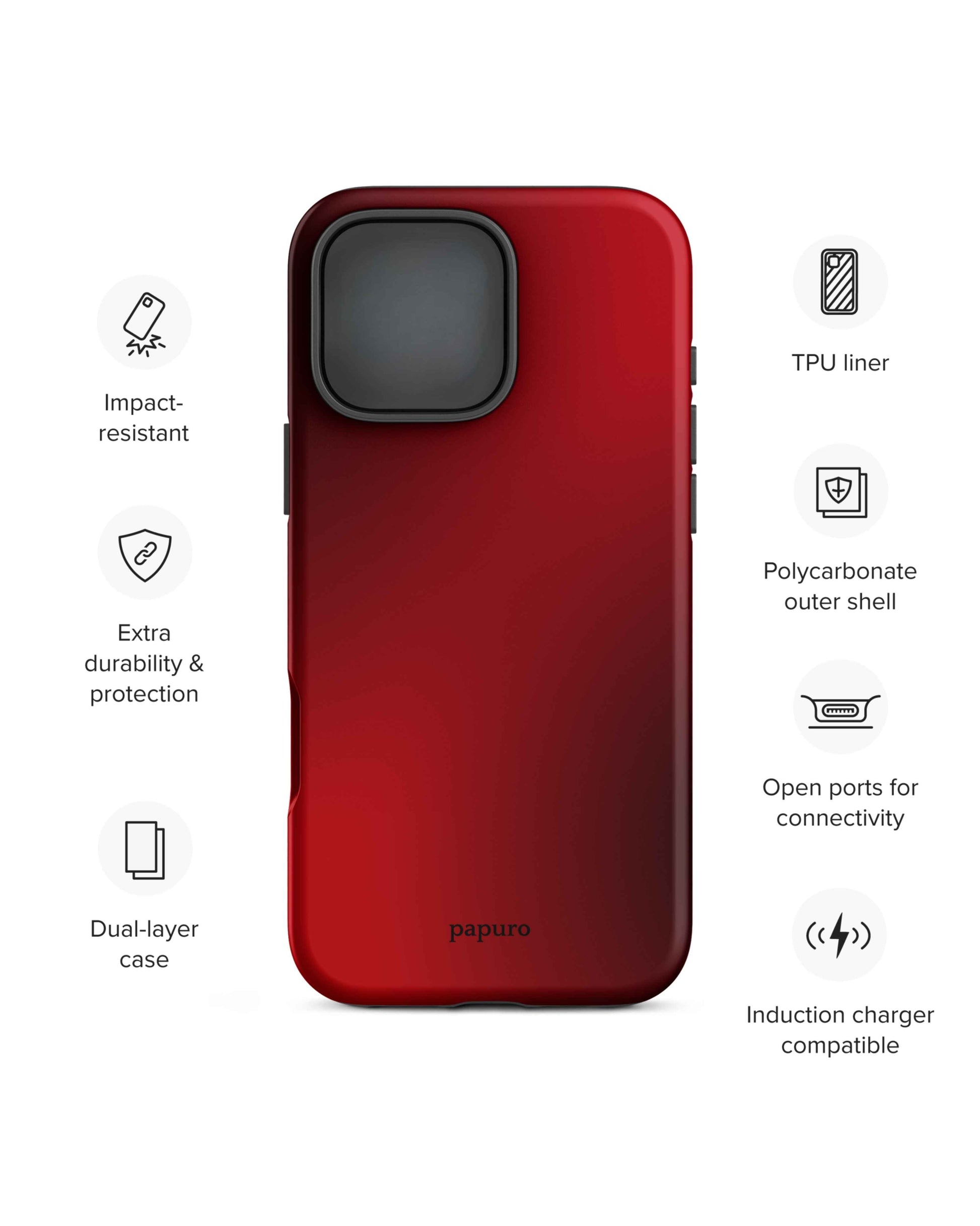 Rouge Noir Mélange iPhone Case