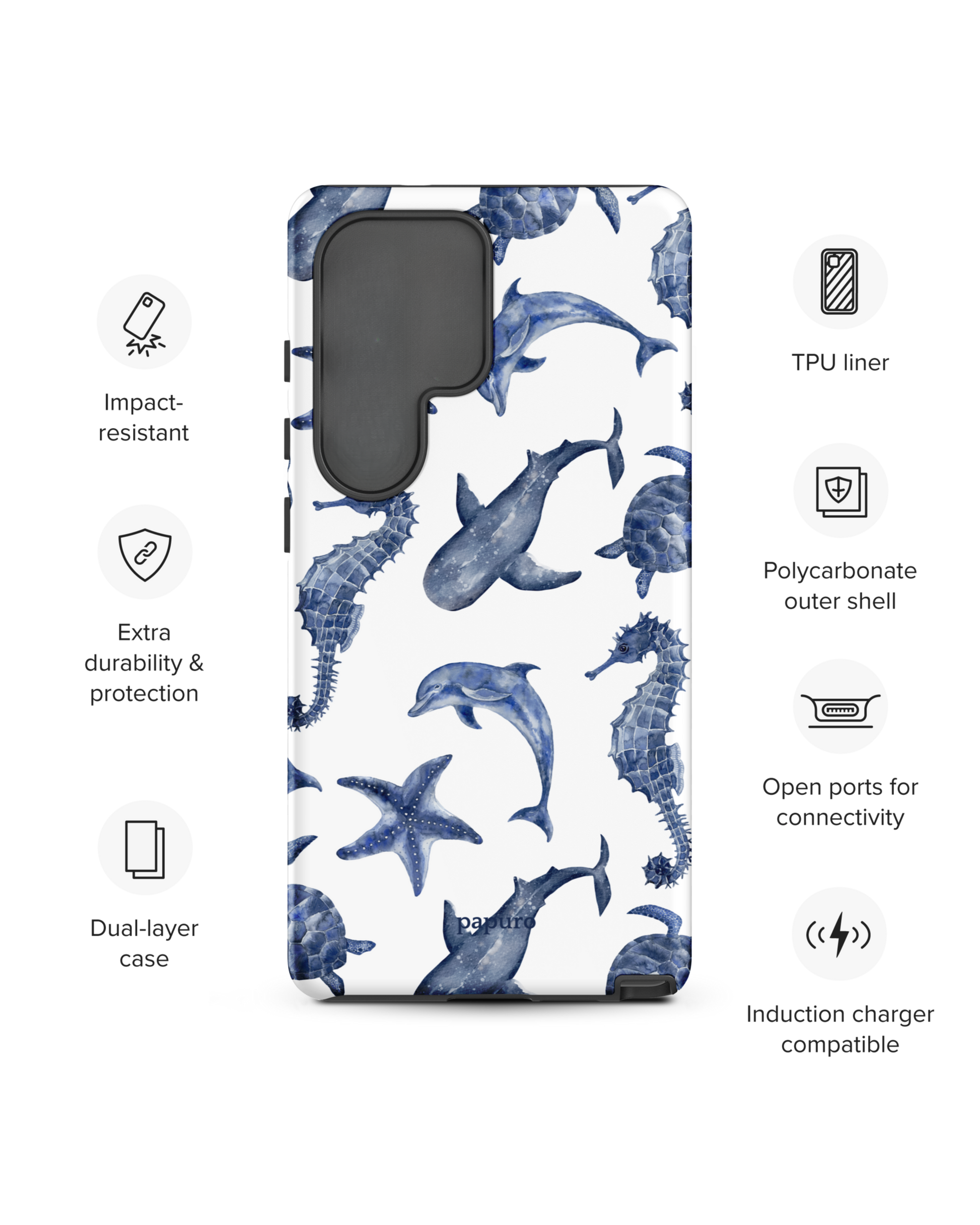 Blue Sea Creatures Samsung Phone Case