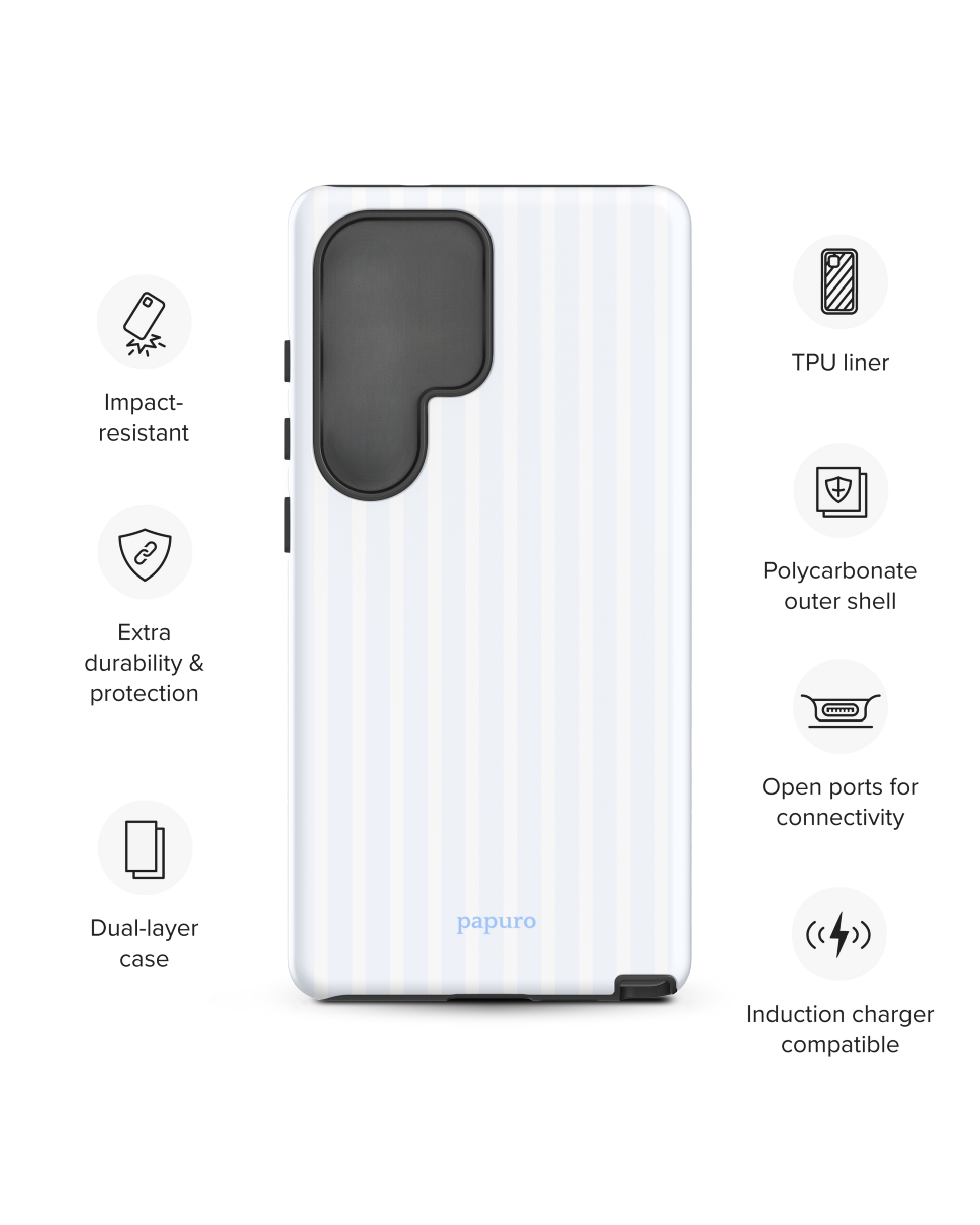 Preppy Baby Blue Samsung Phone Case