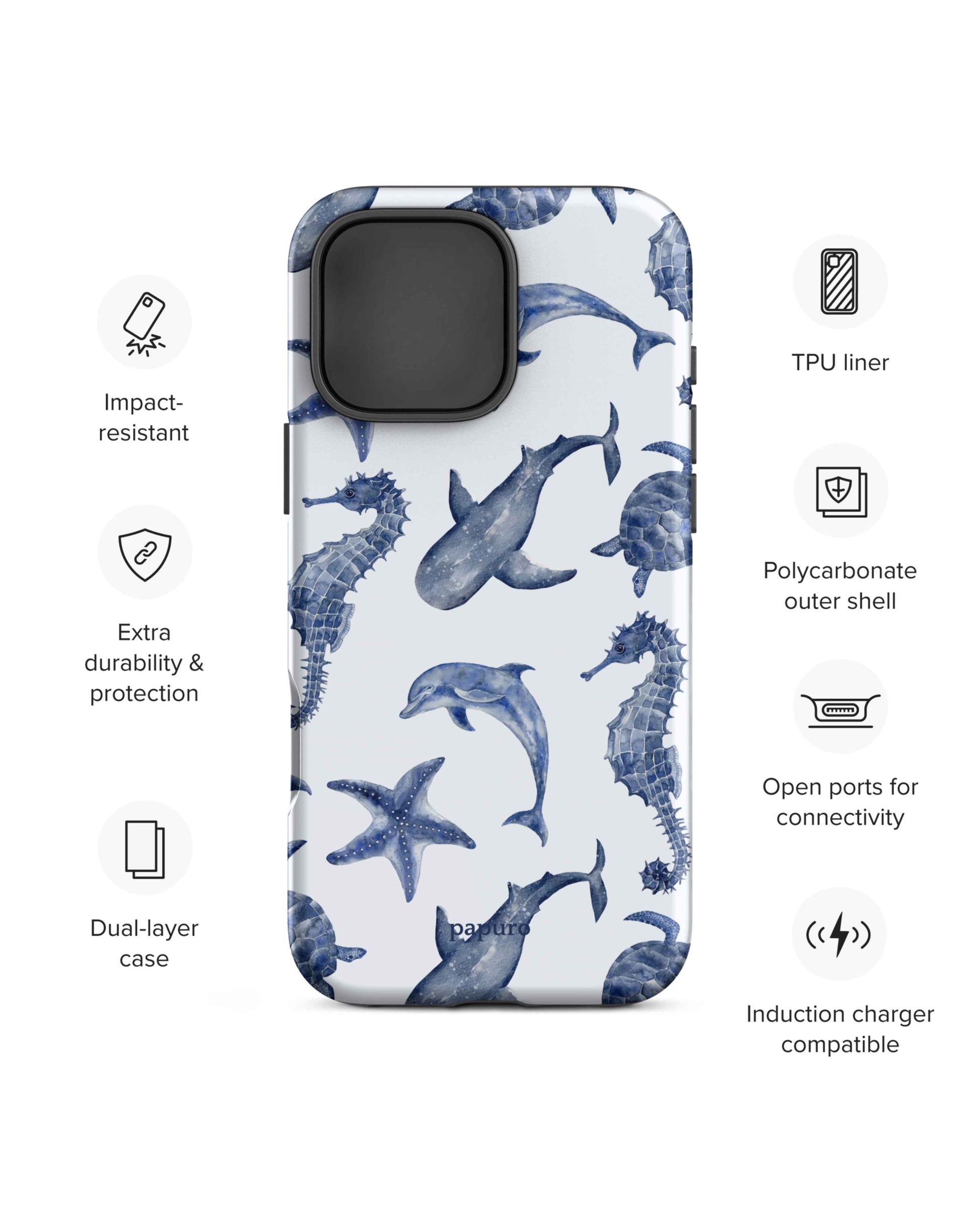 Blue Sea Creatures iPhone Case