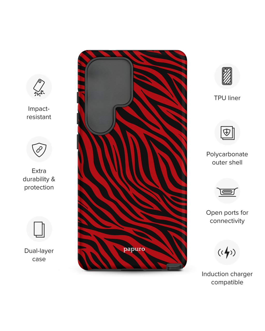 Striped Red Samsung Phone Case
