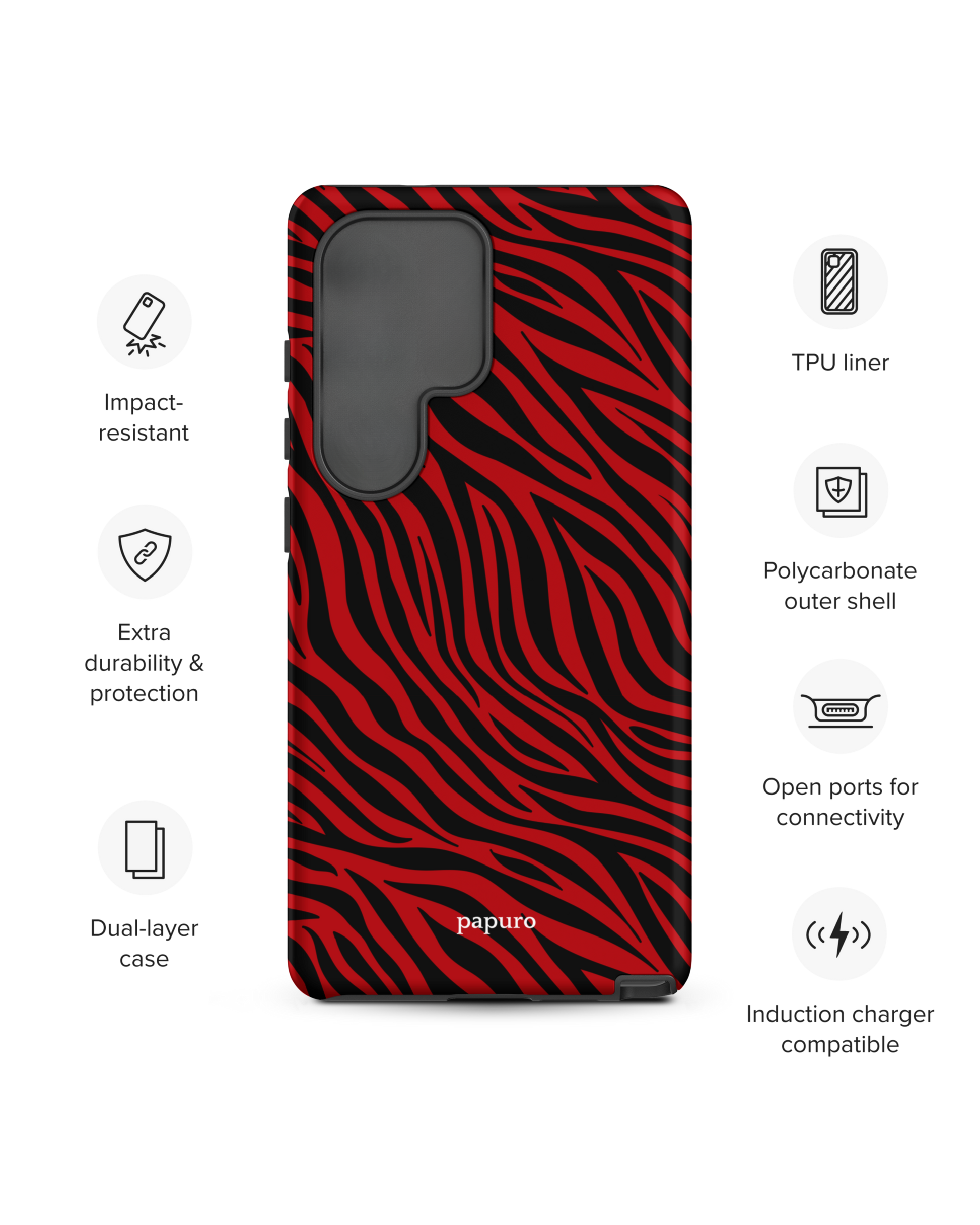 Striped Red Samsung Phone Case