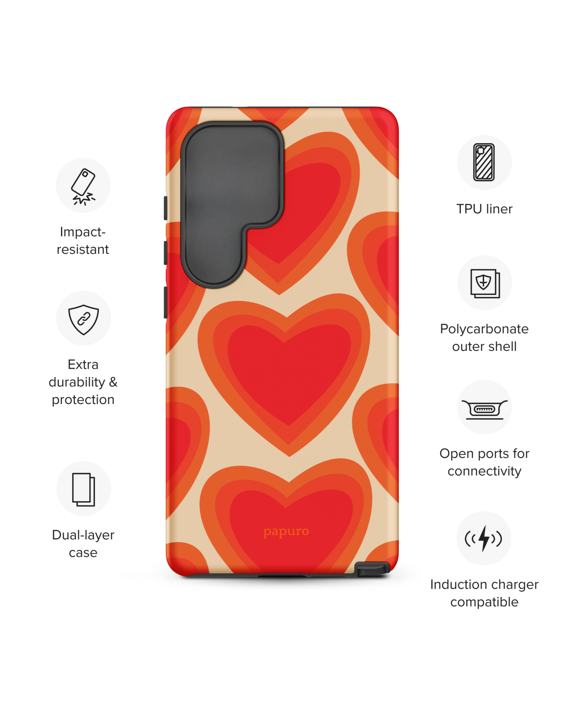 Sunset Hearts Samsung Phone Case