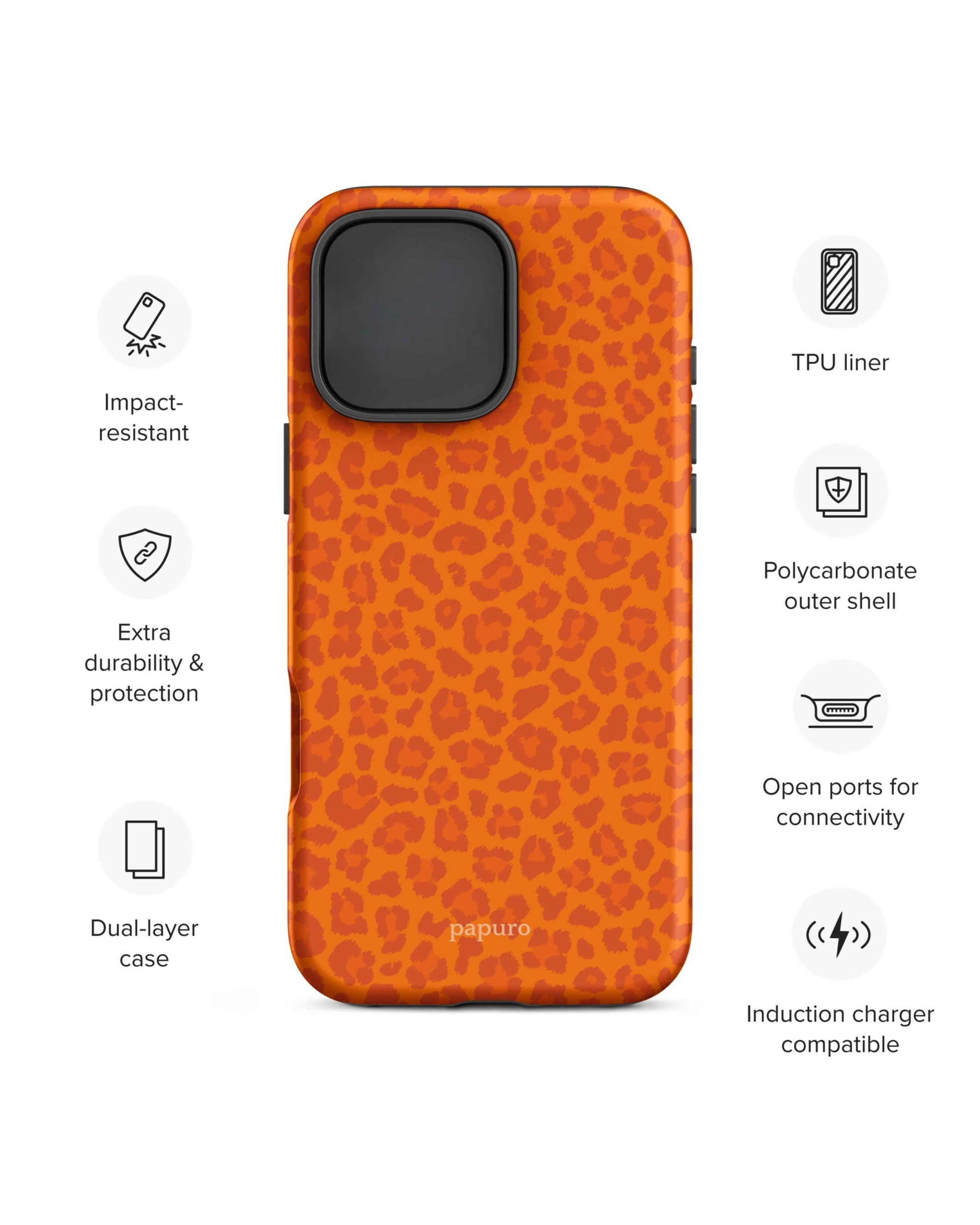 Cheetah Orange iPhone Case