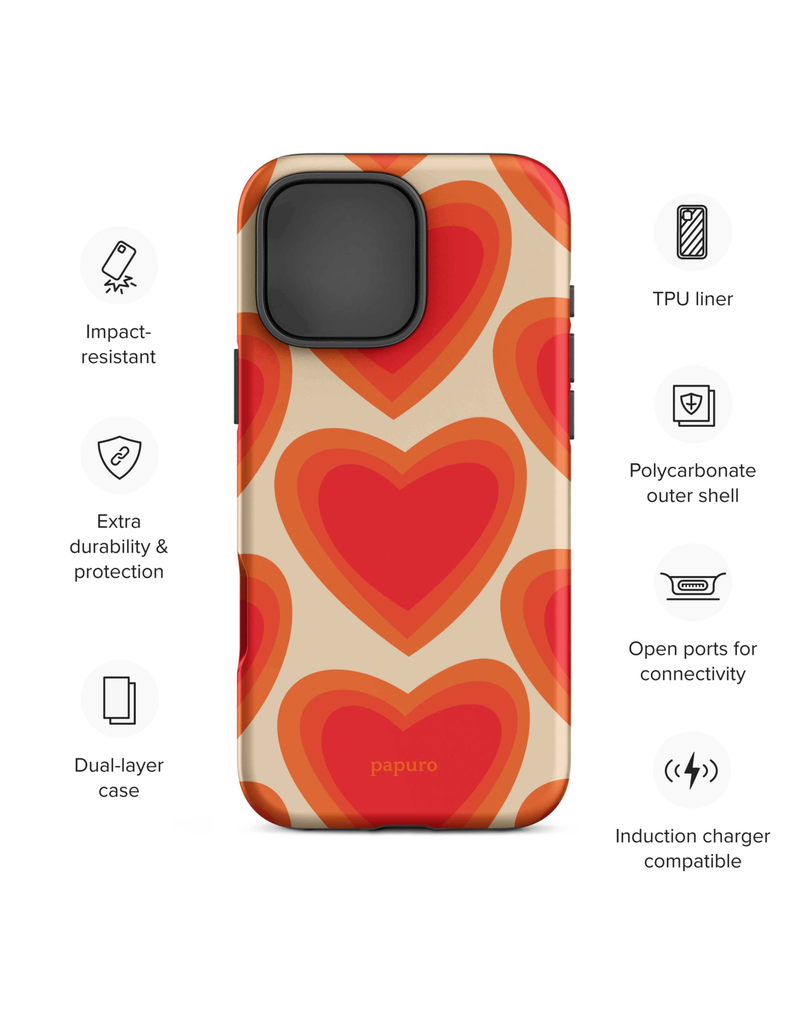Sunset Hearts iPhone Case
