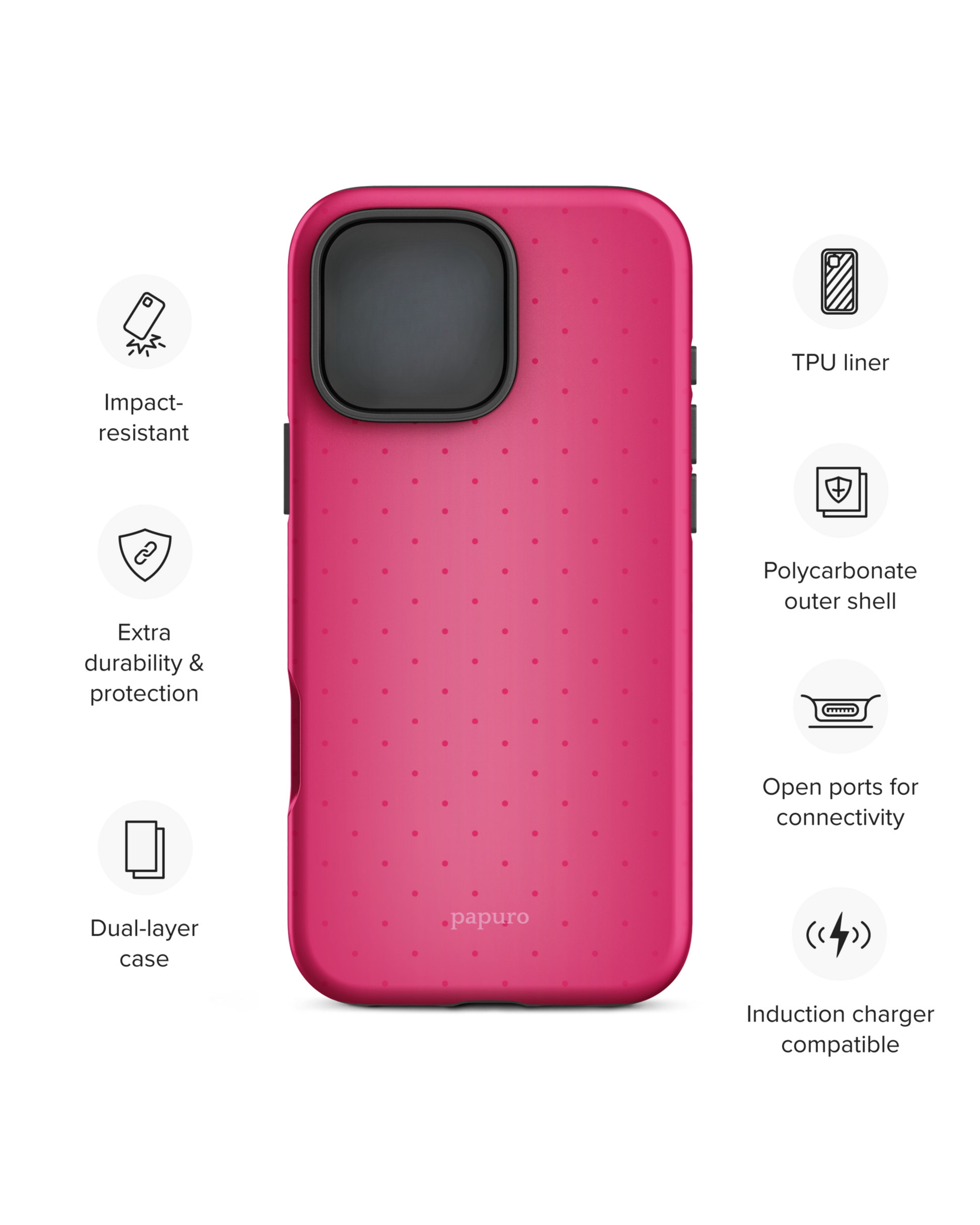 Polka Pink iPhone Case