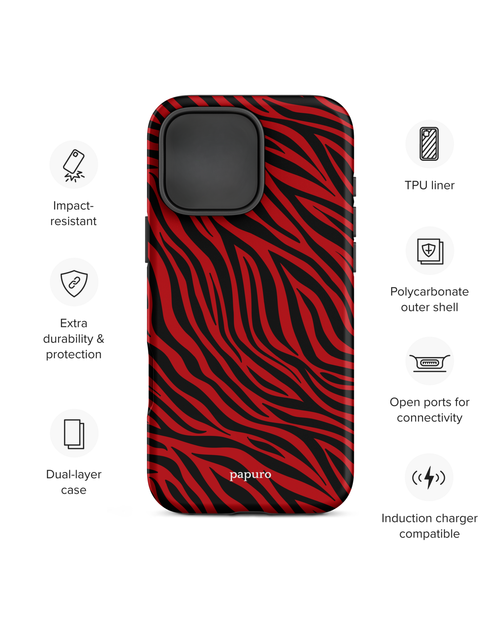 Striped Red iPhone Case