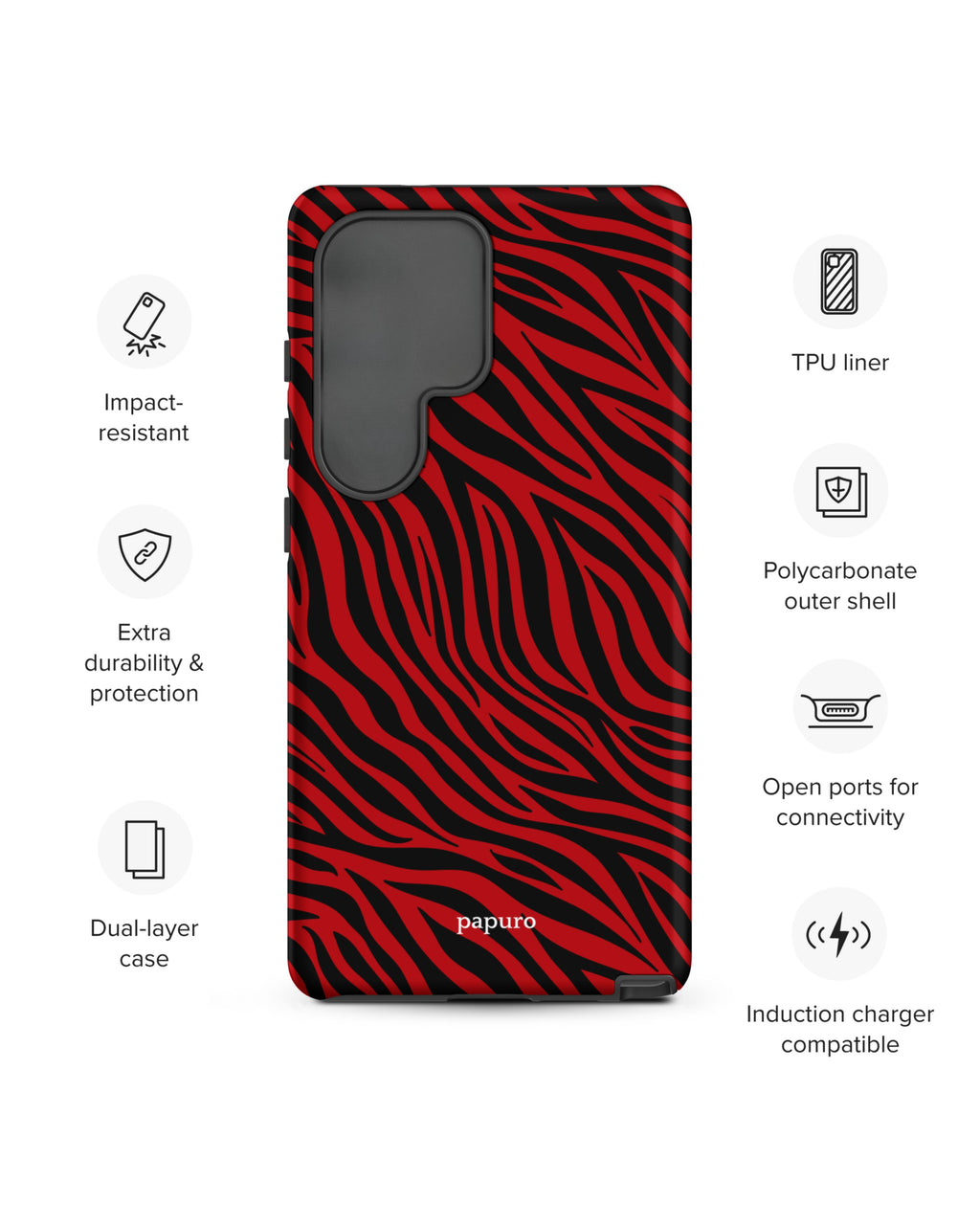Striped Red Samsung Phone Case