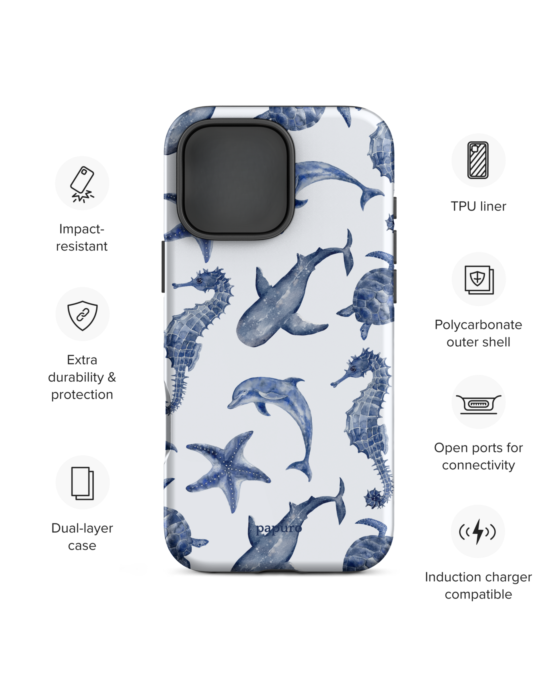 Blue Sea Creatures iPhone Case