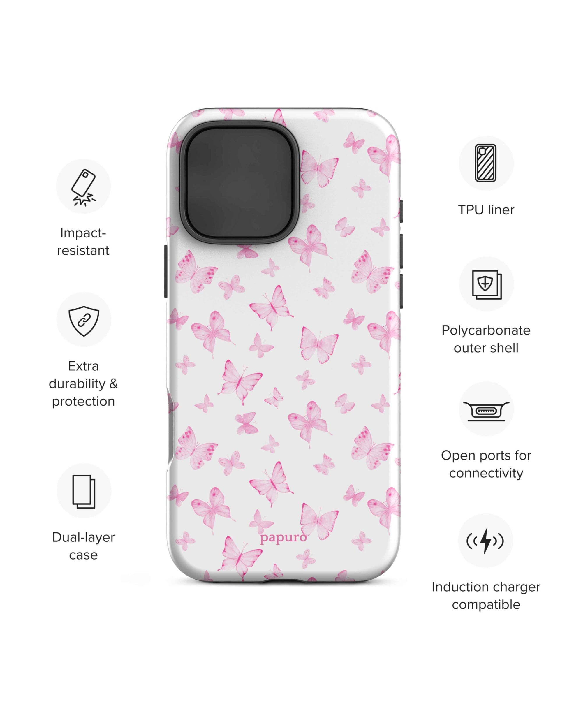 Pink Butterflies iPhone Case