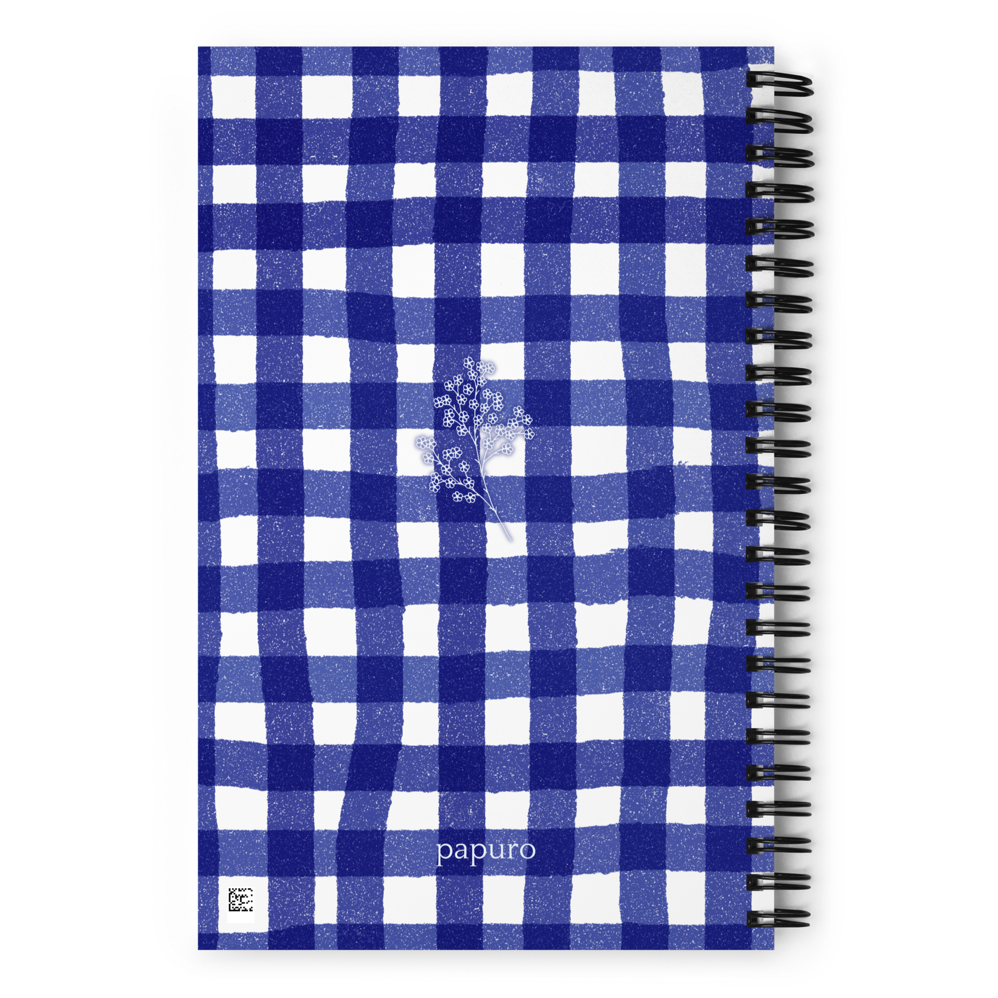Navy Blue Squiggly Gingham Bullet Journal