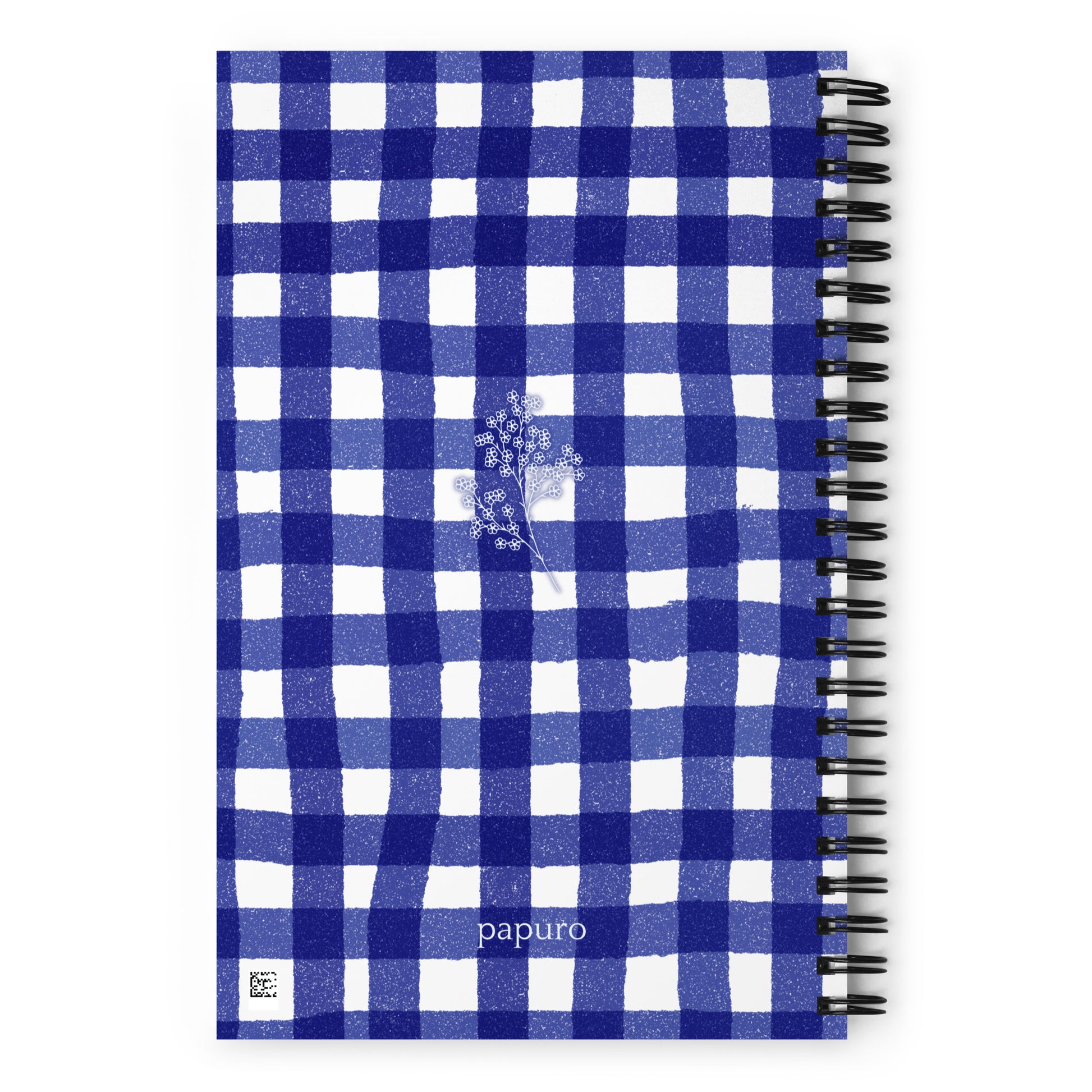 Navy Blue Squiggly Gingham Bullet Journal