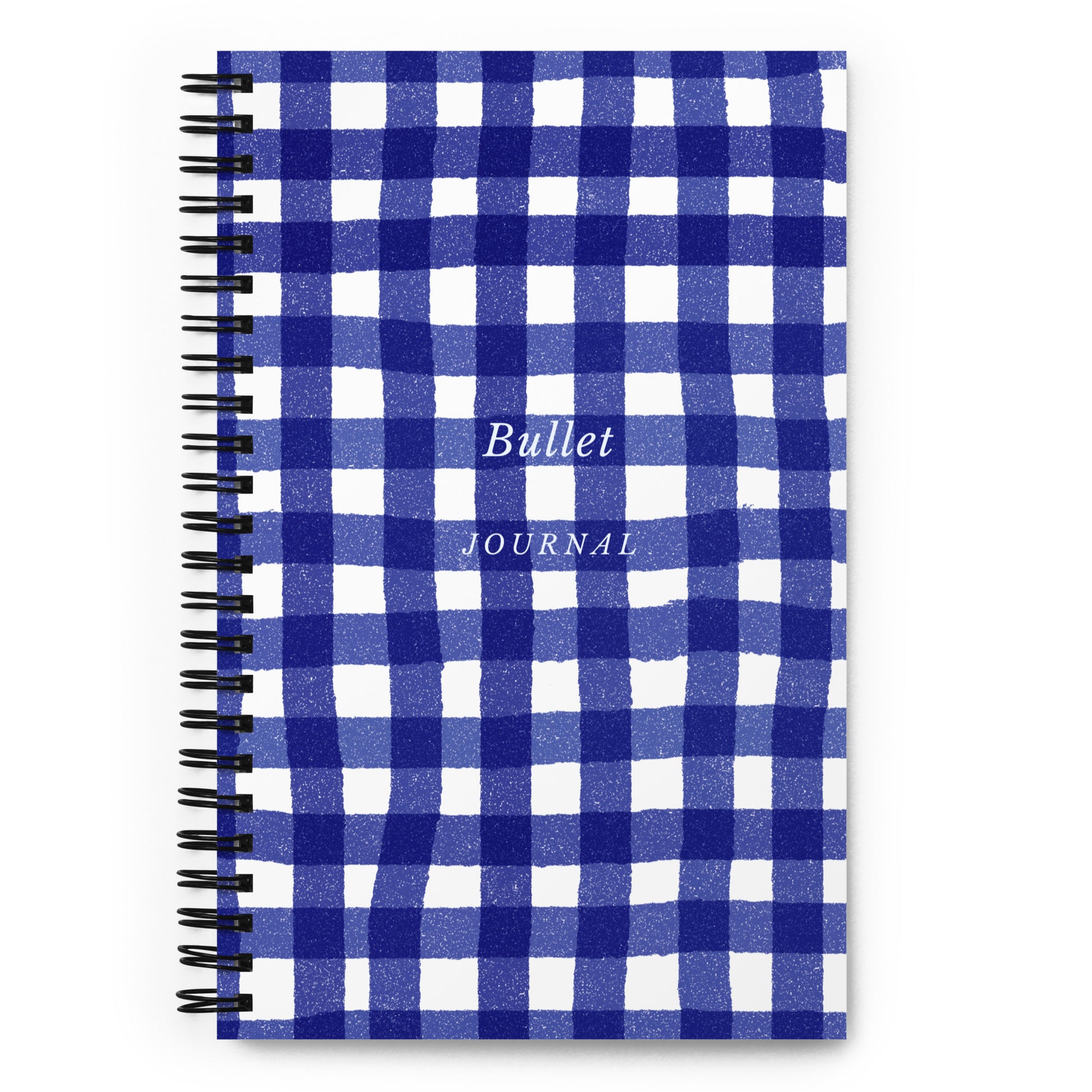 Navy Blue Squiggly Gingham Bullet Journal